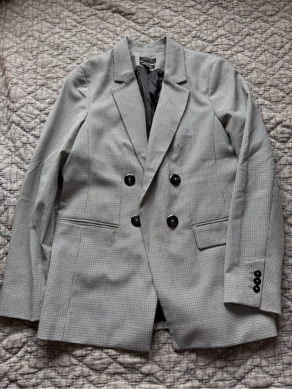 RW&CO. Gray Glen Plaid Double-Breasted Blazer